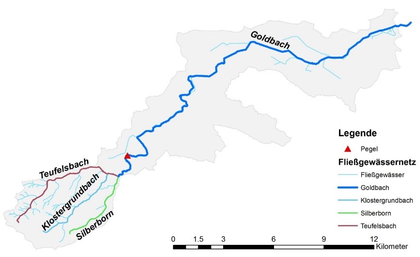 Ermittlung von HW-Bemessungswerten für das Flussgebiet des Goldbachs auf Basis einer Niederschlags-Abflussmodellierung